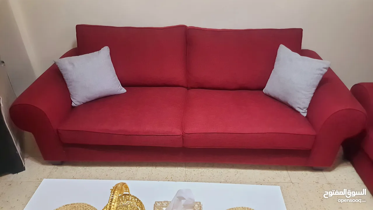 طقم كورنر ستايل أمريكي 7 مقاعد جلسة مريحة جداً بعمق 70_سم تفصيل من خشب السويد وأسفنج دانلوب