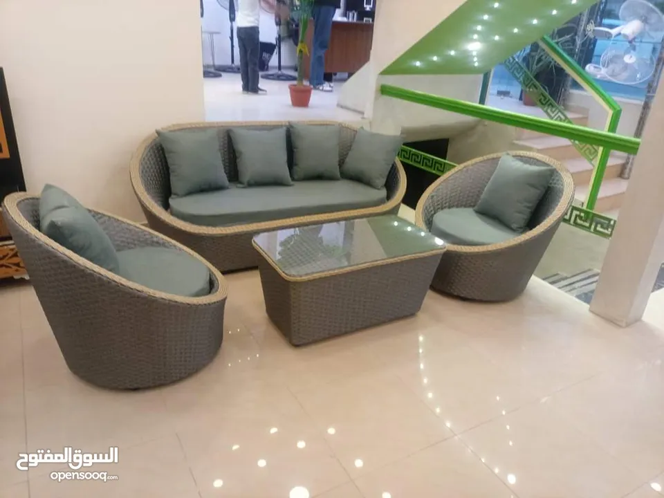 أحدث وأجمل اطقم رتان وخيزران واثاث المعدنيه والمرجيح ودكورات