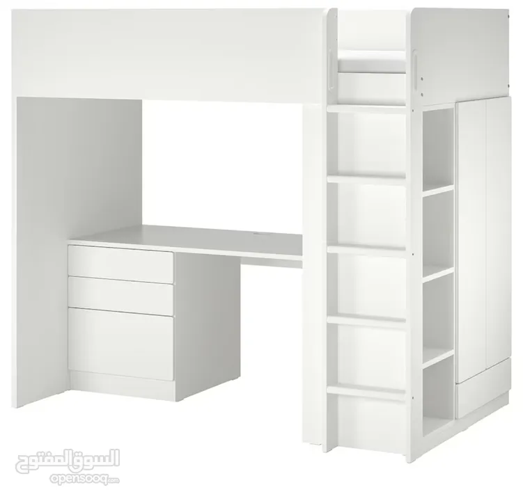 White Loft bed