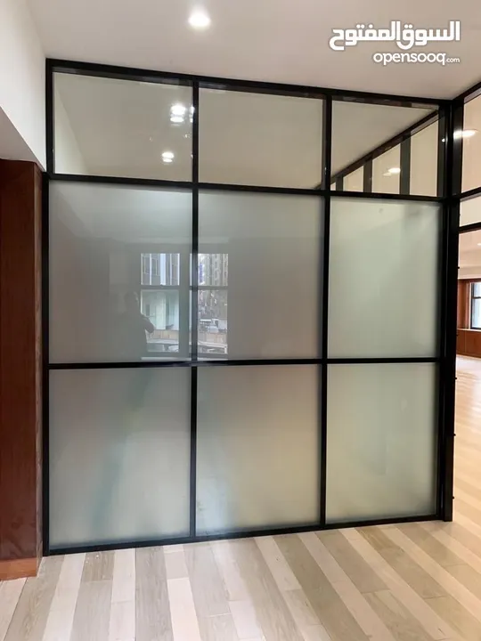 aluminium glass and wood cabinet