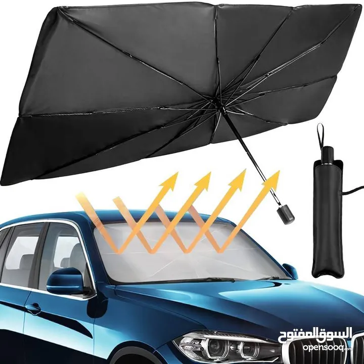 قم بحماية سيارتك من الشمس باستخدام هذه المظلة المحمولة والقابلة للطي للزجاج الأمامي للسيارة