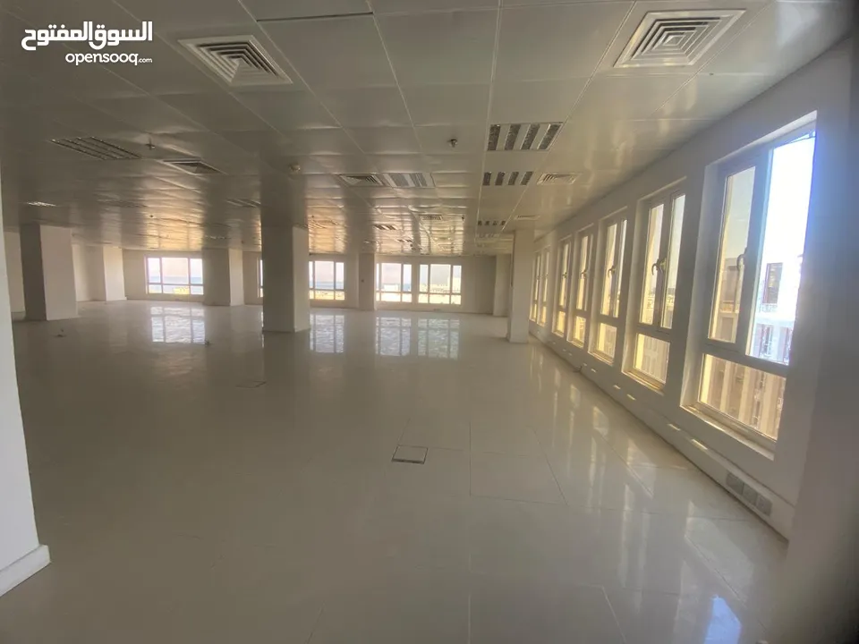 6Me32-Luxurious open space offices with sea view for rent in Qurm near Grand Hayat.