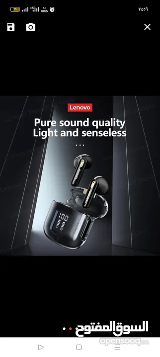سماعات أذن Lenovo LP6 Pro بلوتوث TWS ، سماعة رأس ميكروفون HD مزدوجة شاشة ليد بلوتوث 5.3 :استمتع باتص