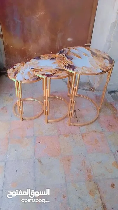 ,طاولات معدن بلور طباعه