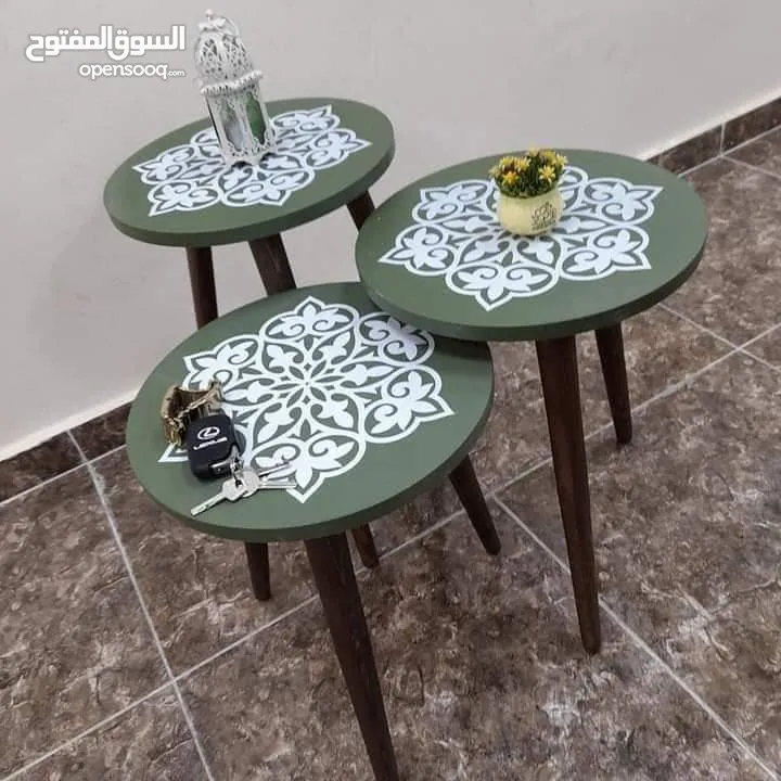 طاولات سرفيس 3 قطع ب 15 دينار  الاطقم pvc حراري  مقاوم للمي والرطوبه الخدوش ومكفولين  سارع بالطلب  .