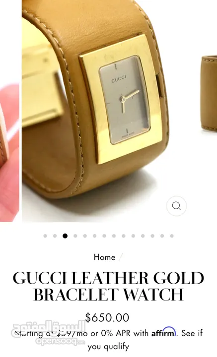 ساعة غوتشي7800L النسائية مطلية بالذهب ستانلس ستيل  Gucci Gold Plated Stainless Steel