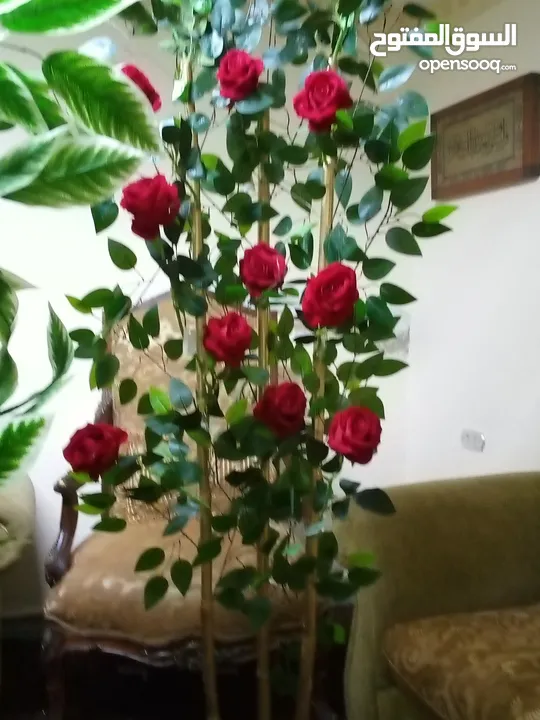 أشجار زينه ورد صناعي   متوفر لون احمر فقط  شغل بيتي مرتب بزبط داخلي و خارجي للمنزل وللغرف و للمداخل