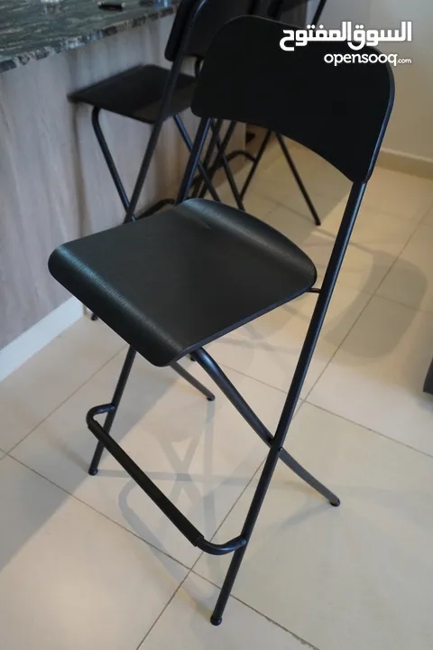 Black bar stools