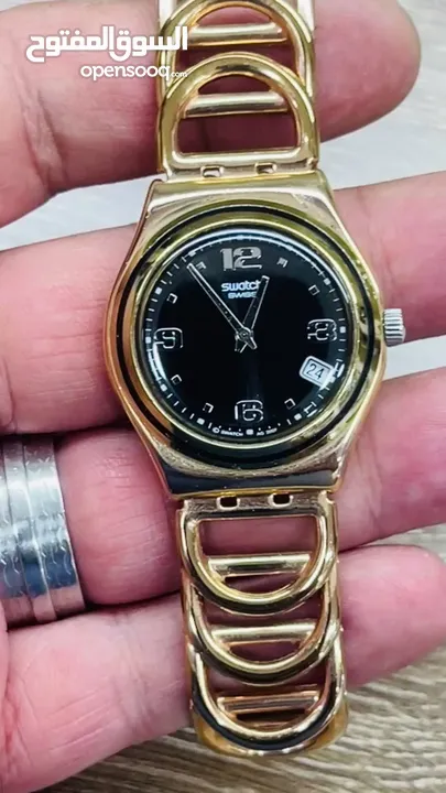 سواتش سويسري Swatch swiss الساعة بحالة الوكالة استعمال خفيف بدون علبة وكفالة شغالة 100‎%‎