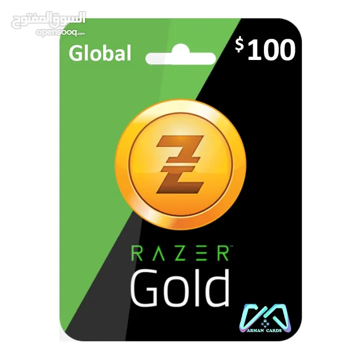 بطاقة ريزر جولد العالمية بقيمة 100 دولار        RAZER GOLD GLOBAL 100$ CARD
