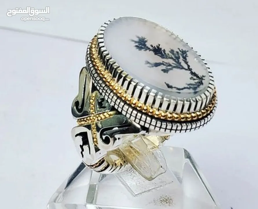 خاتم بحجر عقيق يماني فاخر منقوش اية