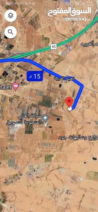للبيع قطعة أرض 4.3 دونم في الذهيبه الغربيه شارع معبد ح3