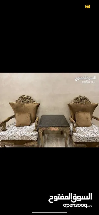 طقم كنب خشب زان 7 مقاعد