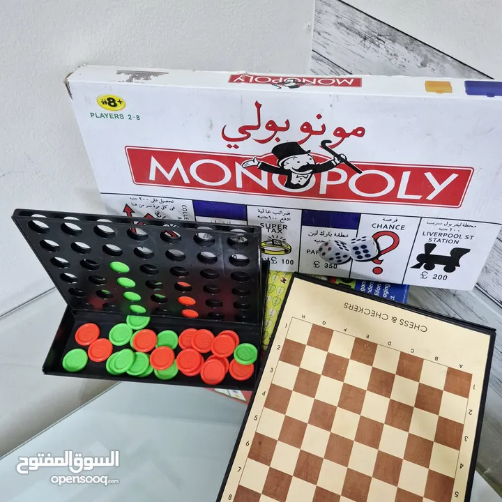 Board Games x 4 Chess Monopoly Checkers
