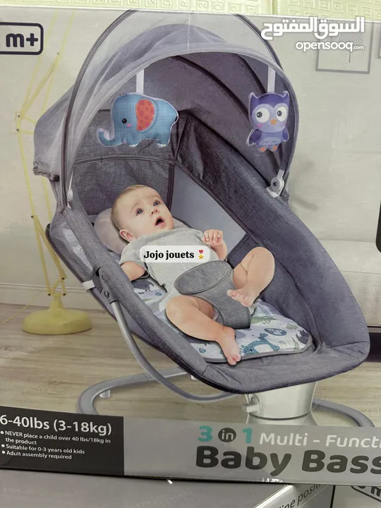 Balancelle électrique Baby Bassinet 3 en 1,avec télécommande et bluetooth