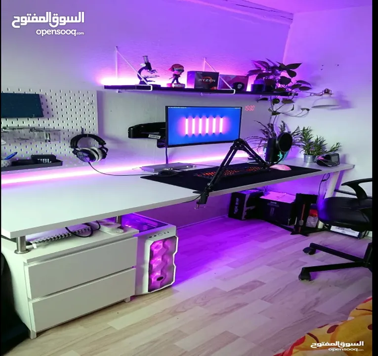طاولات games مع اناره مخفيه تفصيل مع امكانيه اختيار اللون اللي بناسبك