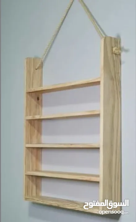 رف معلق ب حبل او بالحائط مباشرة