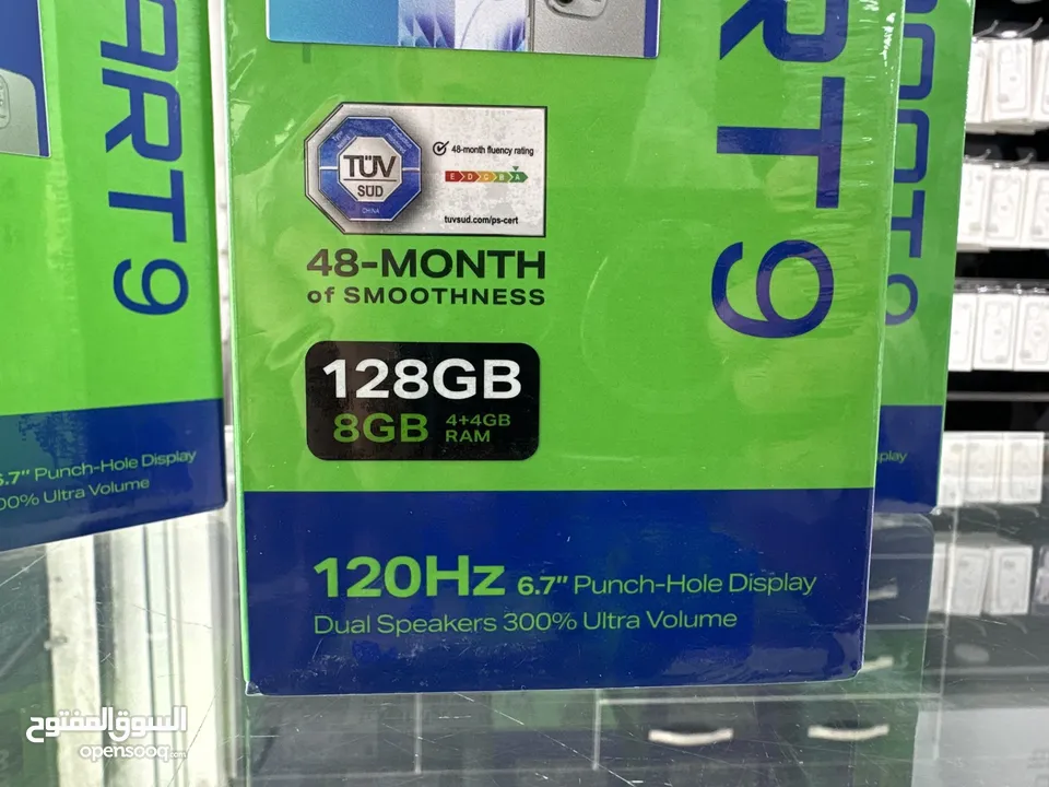 Infinix smart 9 (128GB / 4 RAM) انفنكس سمارت 9  128 GB  / 4+4 GB RAM كفالة الوكيل سنة