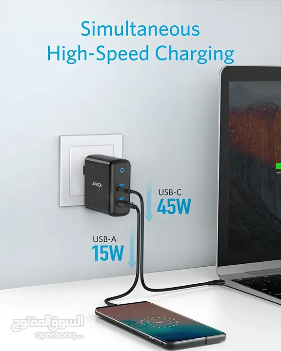 Anker 60W usb c charger/شاحن انگر 60 واط