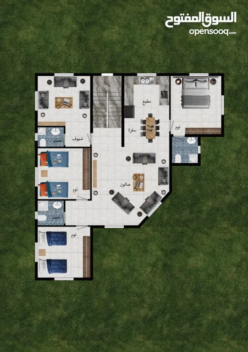 بيت متسقل على ارض ومسوره