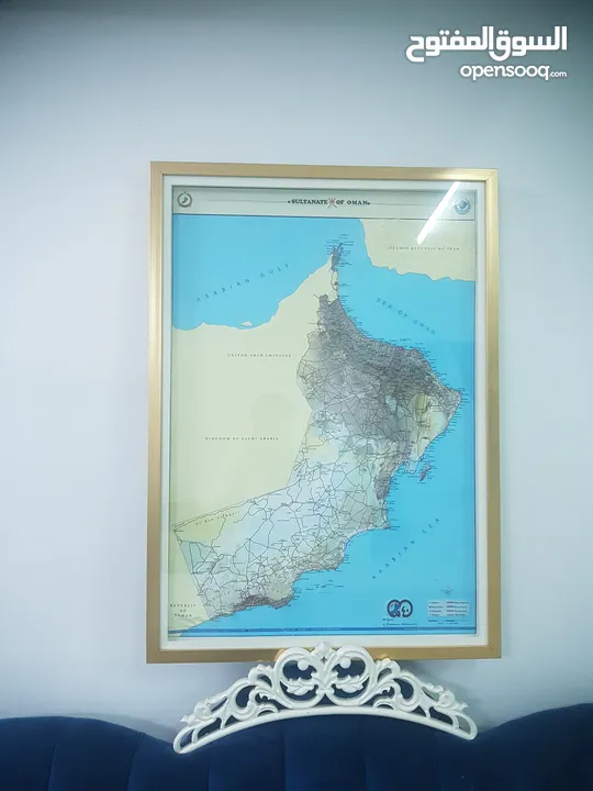 خارطة سلطنة عمان مع برواز