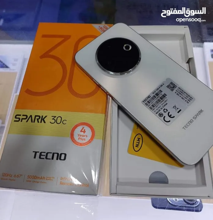 جهاز جديد بالكرتونة Spark 30c رام 8 و 12 جيجا 128 مكفول سنة متوفر توصيل