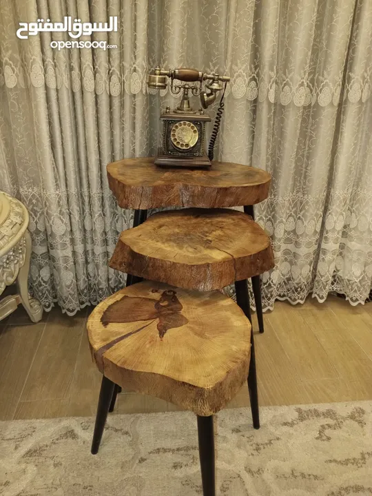 مشغولات خشبية يدوية (ترابيزات..تيبل لامب).... hand made