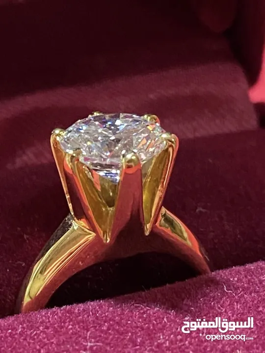 6 carat diamond ring with gold plated body