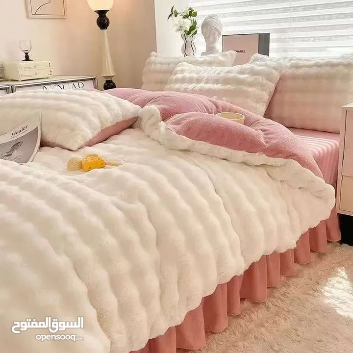 لأفخم والأجمل لشتاء 2026 وصل يا صبايا  لحاف فقاعات الأرنب المخملي