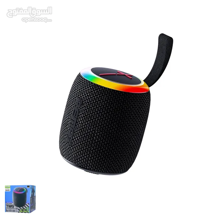 Remax RB-M81 RGB Wireless 7W USB/TF/FM Speaker -Black سماعات لاسلكي سبيكر