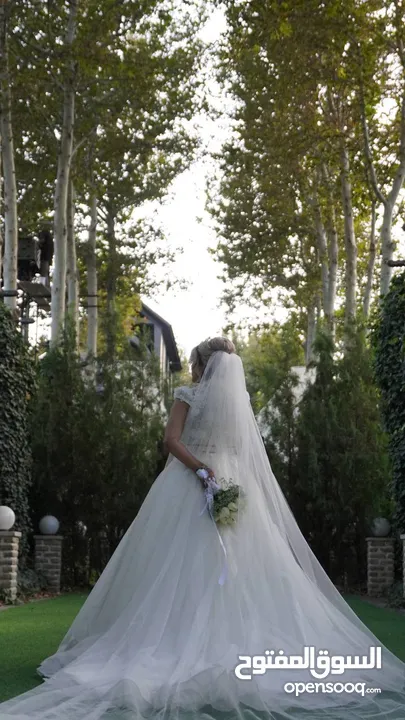 A wedding dress crafted at a high-end atelier in Ankara, Turkey