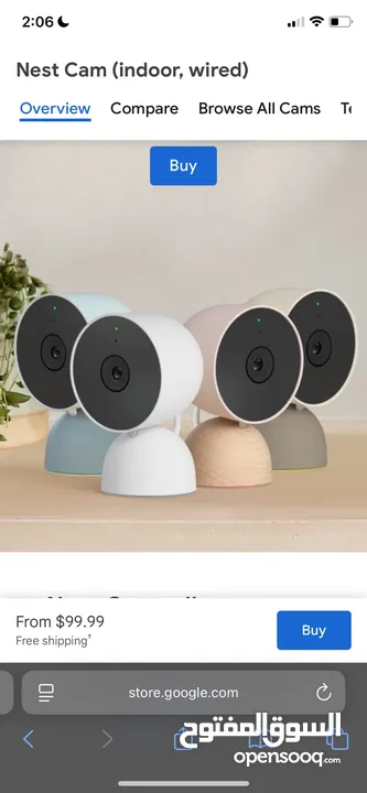 Google nest cam NEW اصلي جديد جديد اصلي غير مستخدم وهنالك عدد منها سارع بالحجز امريكي