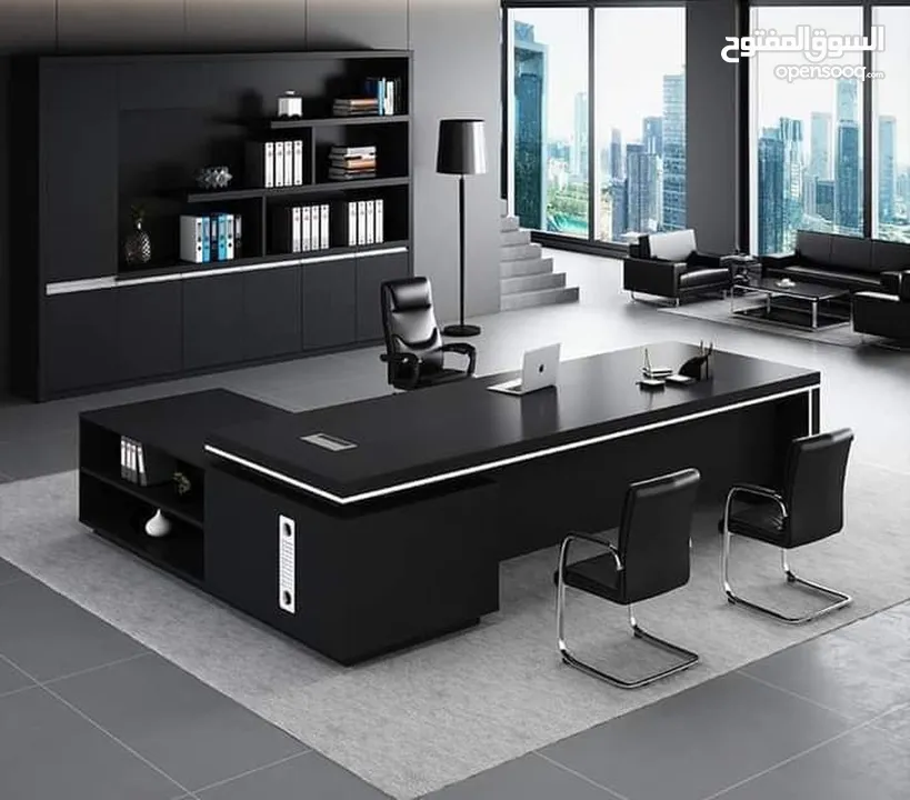 مكتب مدير مودرن (اثاث مكتبي -خشب-زجاج ) elegant modern office furniture desk