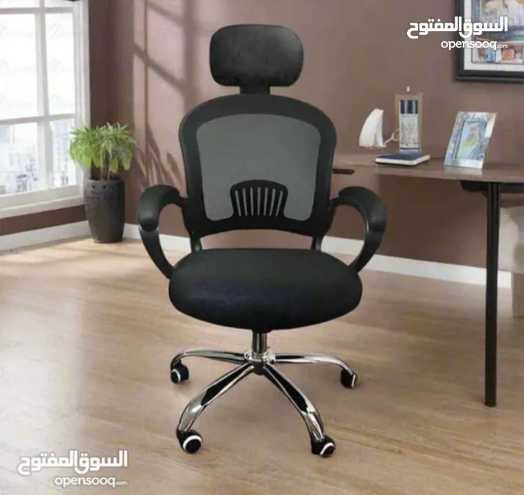 كرسي مكتب مميز مع مسند للراس مريح قابل للتعديل ودعم أسفل الظهر وكرسي كمبيوتر شبكي يتحمل اوزان