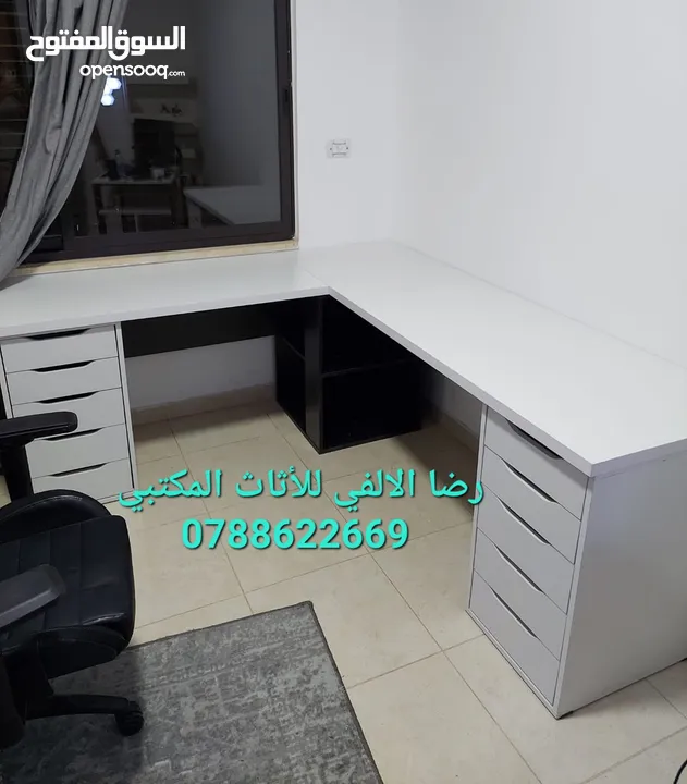 طاولة مكتب جيمنج زاويه مميزة بعدة الوان وقياسات حسب طلبك التوصيل والتركيب مجاني لعمان والزرقاء
