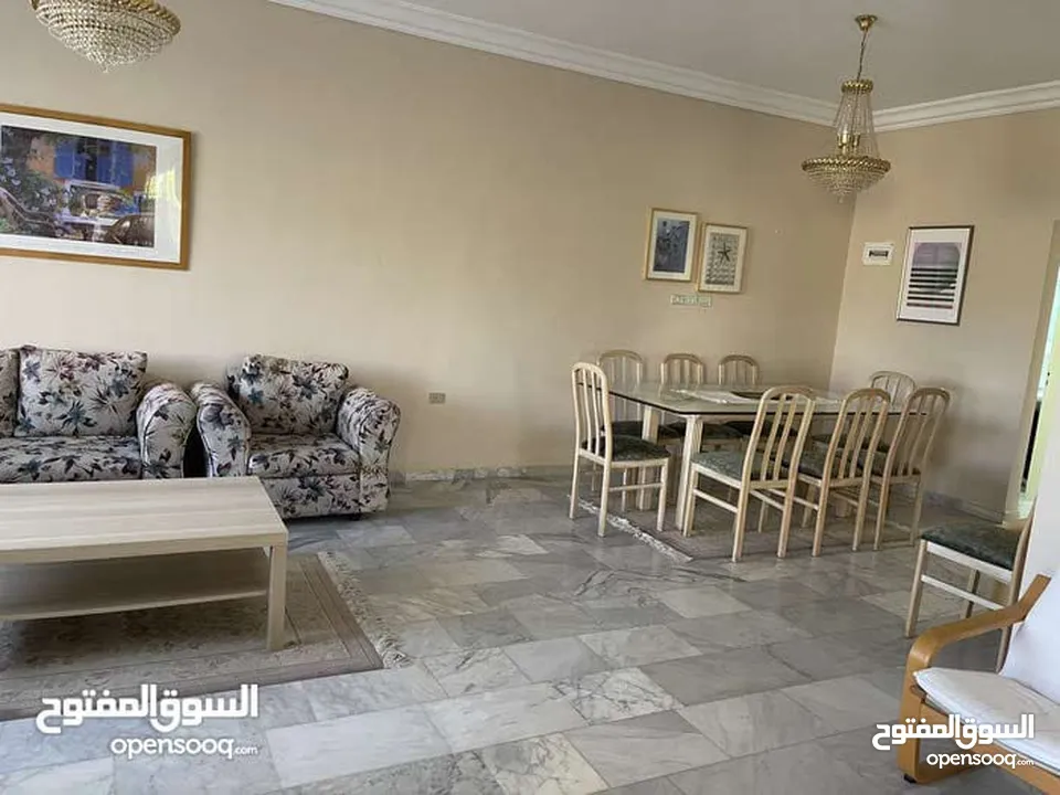 شقة مفروشة , ارضي ..  مع حديقة مميزة /  اعلان رقم (B93)