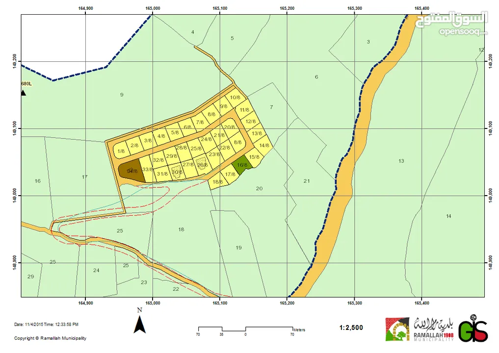 ارض طابو 500 متر حوض الخانوق في رام الله
