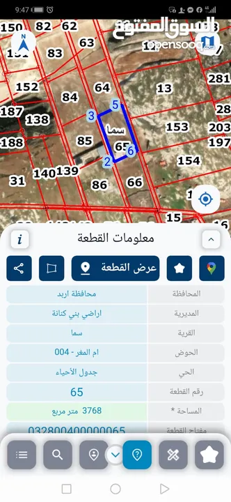 مساحه 590 متر عليها اقساط كل شهر 100