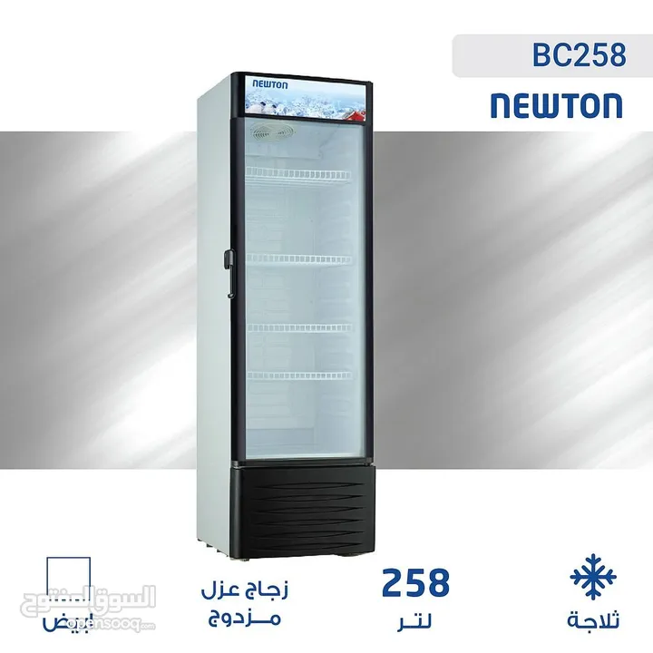 ثلاجة عرض ناشونال اليكتريك بباب زجاجي سعة 101 لتر من نيوتن ستورز nw845