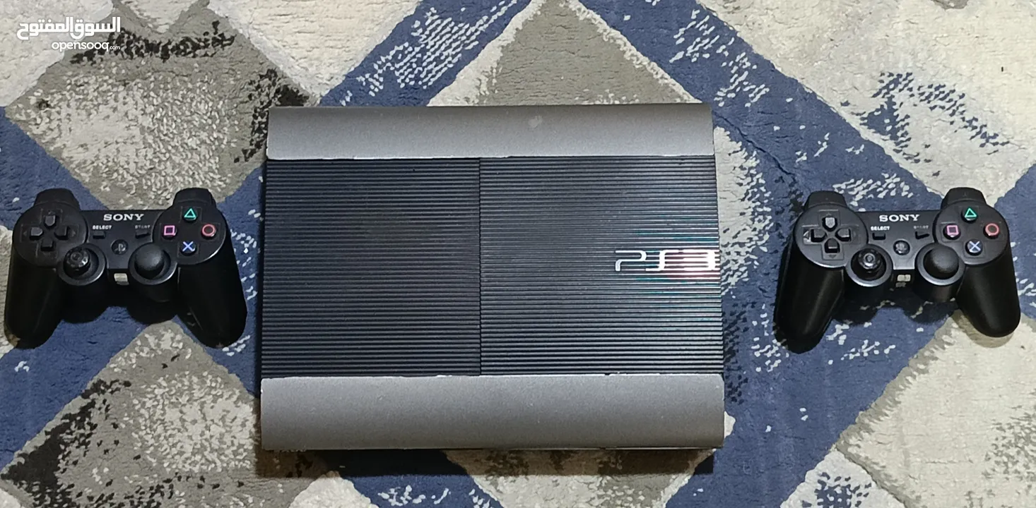 بلايستيشن 3 سوبر سليم + 2 دراع + 20 لعبة – بحالة ممتازه