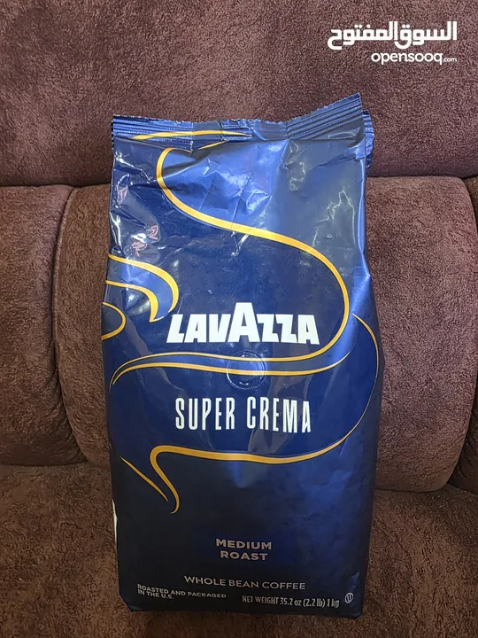 قهوة لافازا إيطالية LAVAZZA  واحد كيلو سوبر كريما MEDIUM ROAST ثلاثة كيلو قهوة LAVAZZA CREMA E AROMA