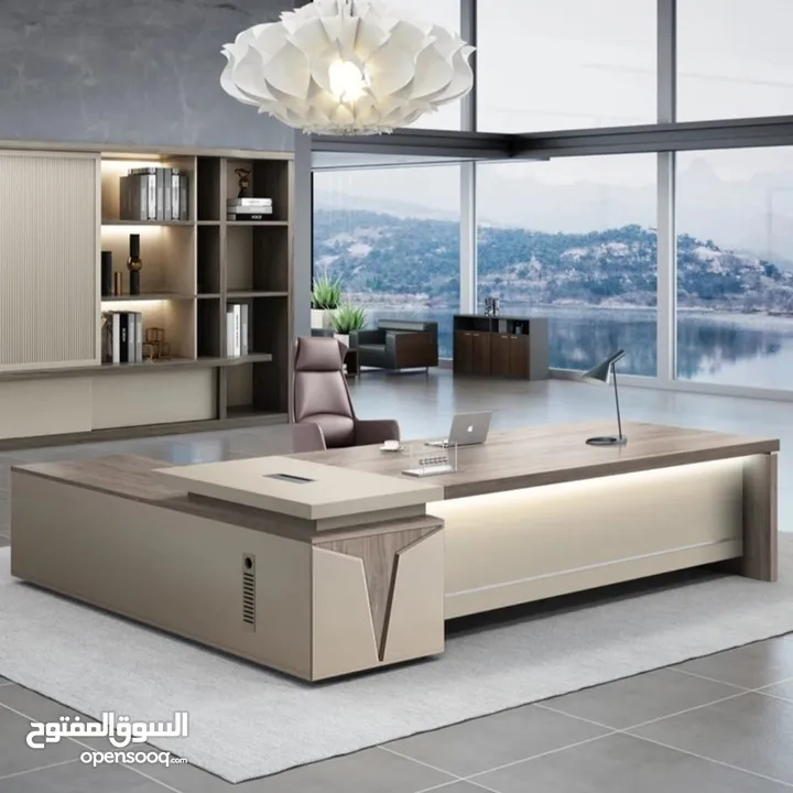 مكتب اداري مميز 140*70 تفصيل خشب لامينت مستورد مكفول بسعر المصنع موديلات مميزه
