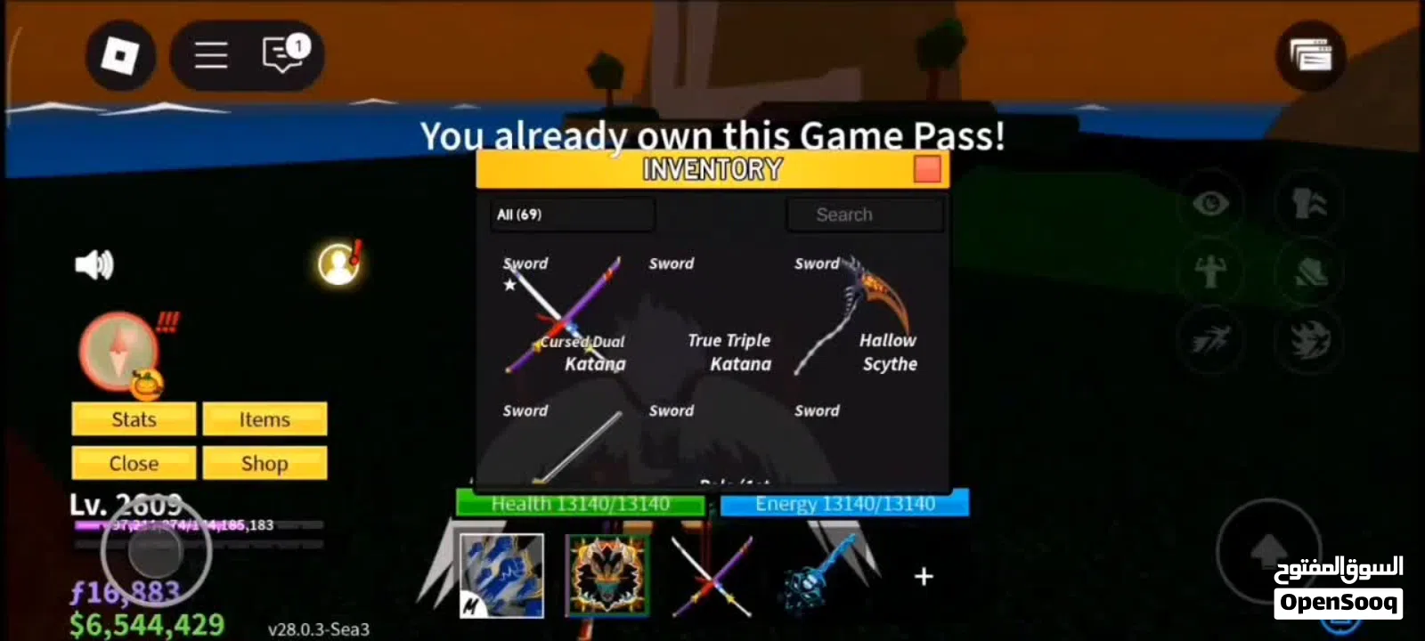 حساب روبلوكس ماب بلوكس فروت (Blox fruits)