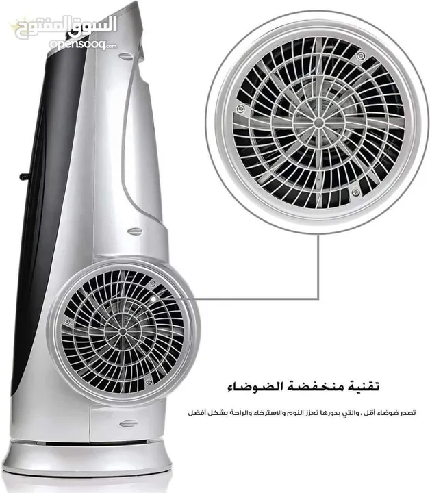 مروحة هوائية ماركة mega مع ريموت صوت منخفض جدًا بدون ازعاج تحتوي على شاشة رقمية ومؤقت لغاية 8 ساعات