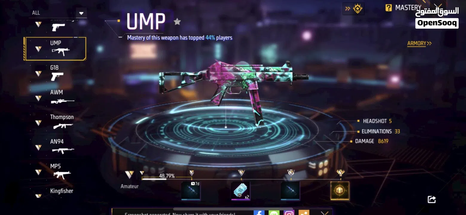 Free fire acc for sale-حساب فري فاير  للبيع ((يلي حاب يستفسر يشوف الوصف))