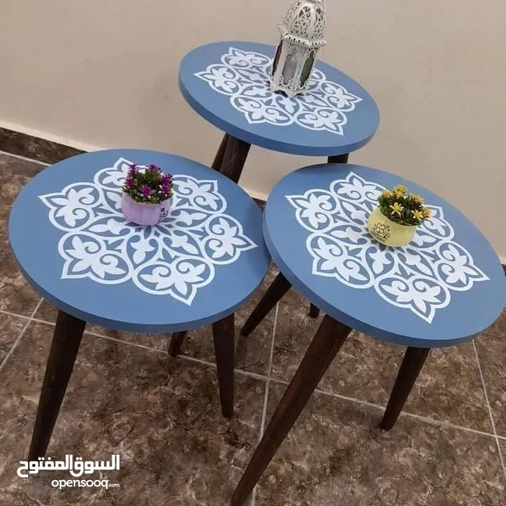 طاولات سرفيس 3 قطع ب 15 دينار  الاطقم pvc حراري  مقاوم للمي والرطوبه الخدوش ومكفولين  سارع بالطلب  .