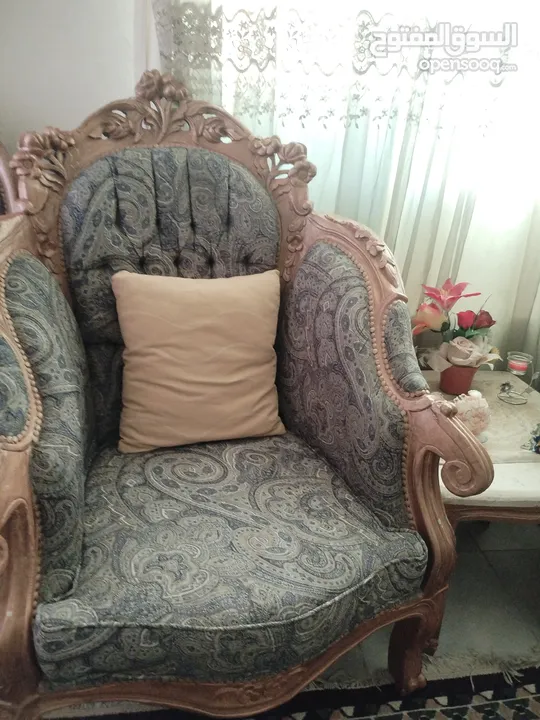 كنب حفر خشب زان صناعة مصرية لغرف الضيوف