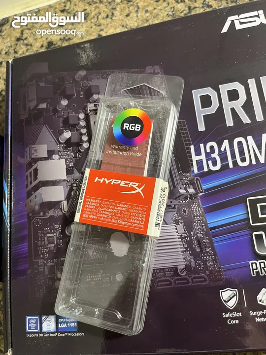 قطع كمبيوتر   CPU Core i5 9th Gen + Motherboard ASUS + HyperX Fury 8GB RGB x2