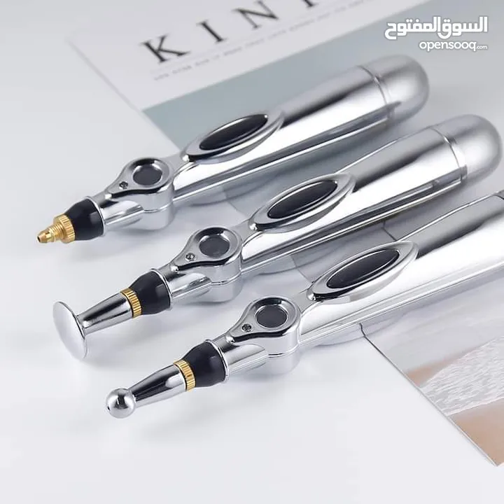 جهاز قلم المساج كهرباء ثلاث رؤوس 9 درجات يعمل بالنبضات الكهربائية مساج الاعصاب و العضلات