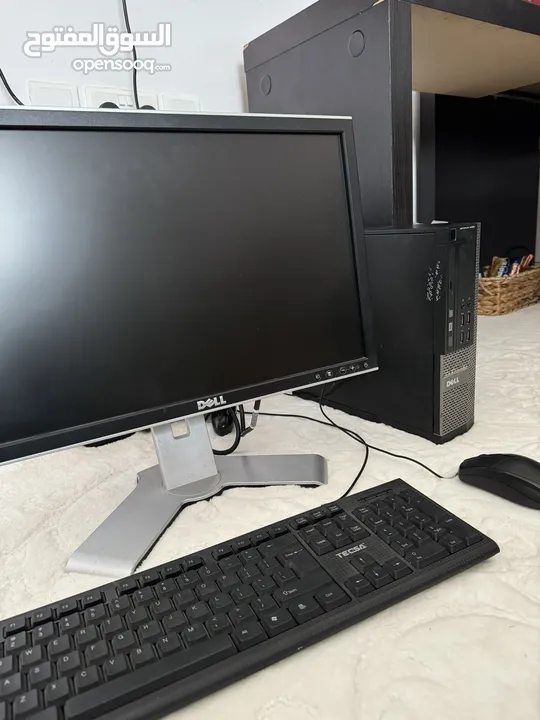 Dell computer comes with monitor, keyboard, mouse and LAN cable كمبويتر جاهز مع كل مستلزماته